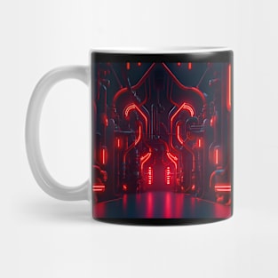 Cyberpunk Crimson Red Neon Environment Mug